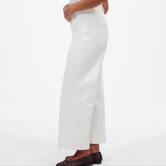 Madewell Curvy Perfect Vintage Wide Leg Crop Jeans W33 Tile White NWT NU078 - Picture 3 of 11